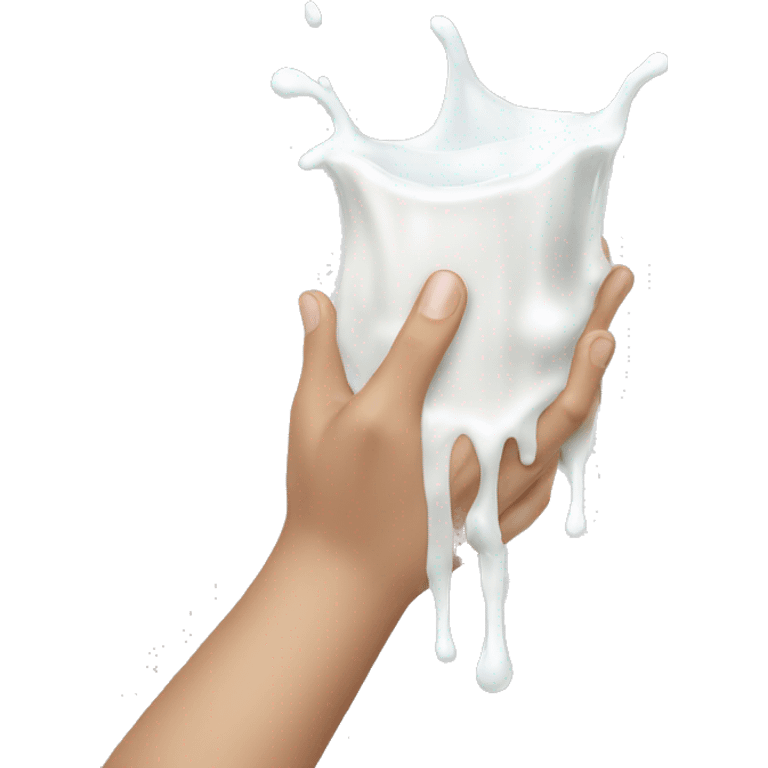 milk dripping off of hand emoji