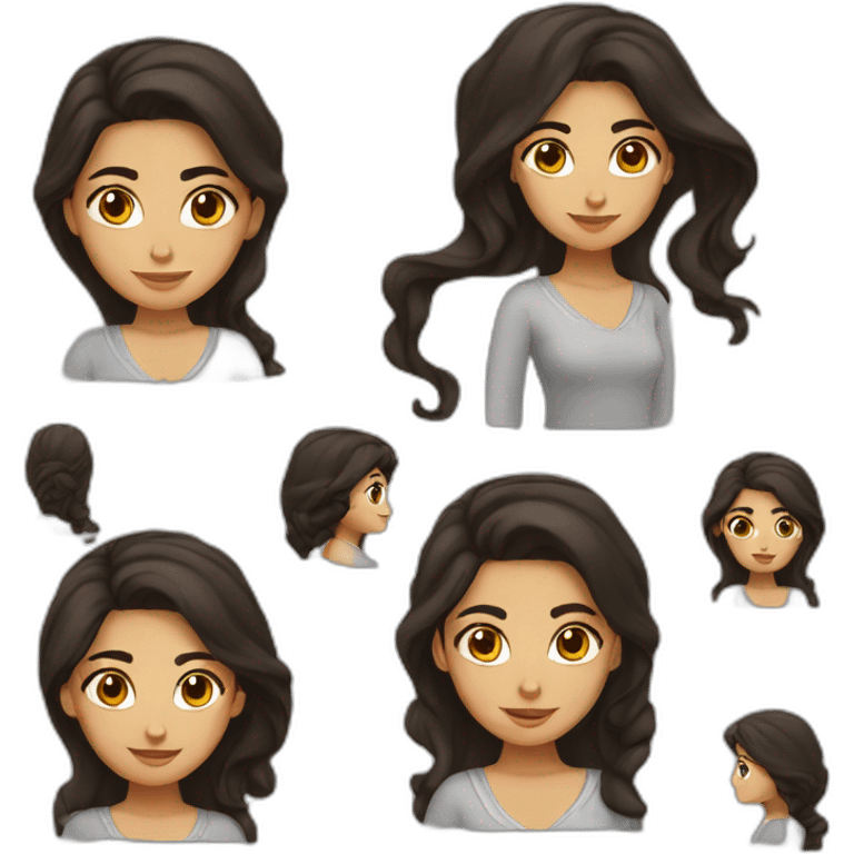 arab girl with dark brown hair emoji