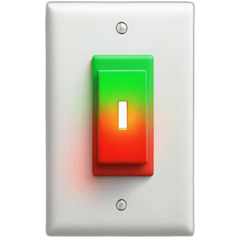 A big red light switch with a green and red light next to it emoji