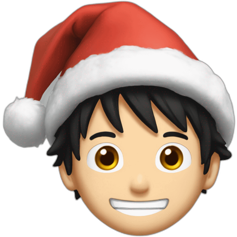 Luffy avec un bonnet de noel emoji