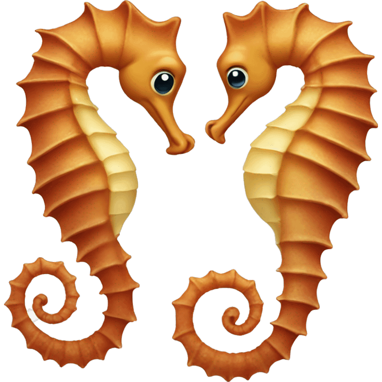 Two sea horses holding tails  emoji