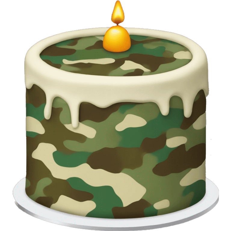 camouflage birthday cake emoji