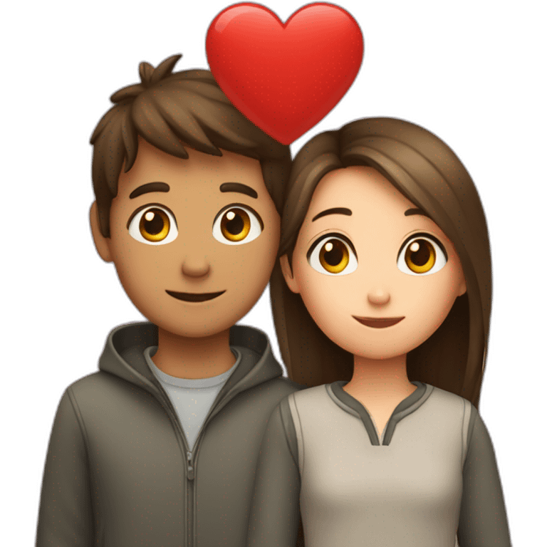 boy and girl and heart emoji