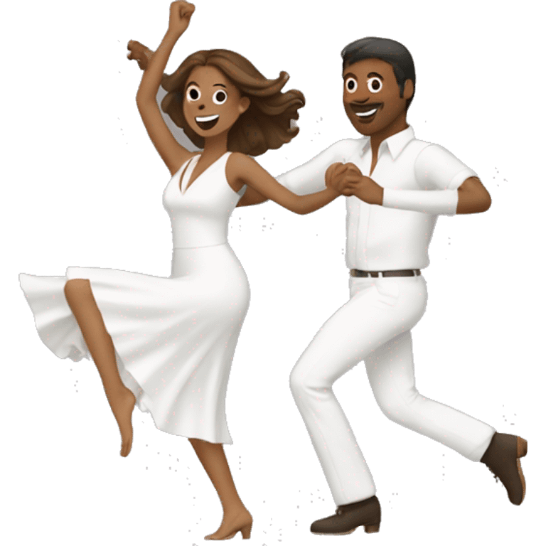 brown hair couple dancing boogie emoji