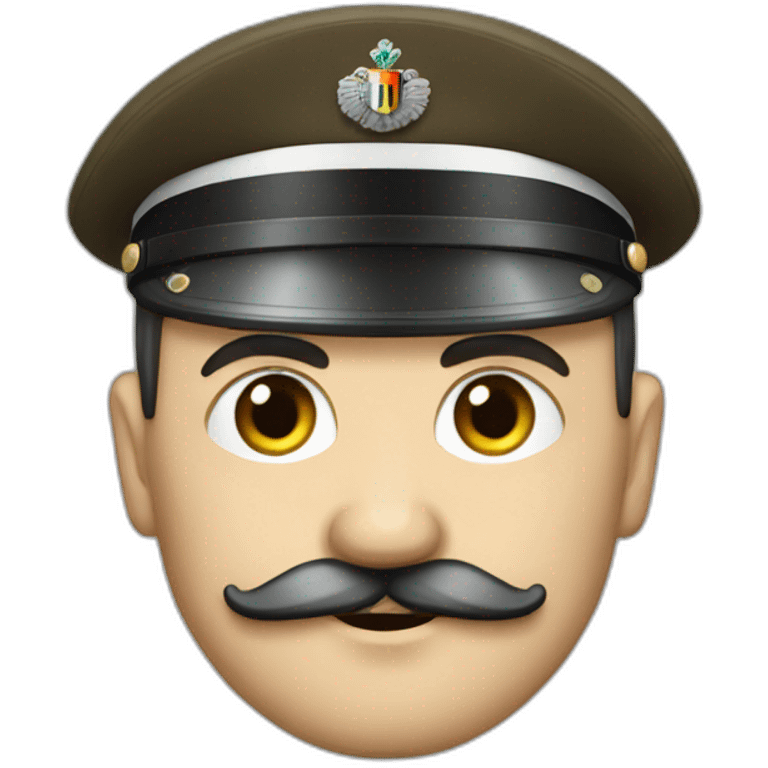 A german leader with short and straight hair, square moustache and war clothes emoji