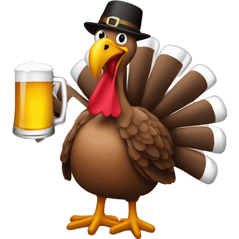 turkey drinking a beer emoji