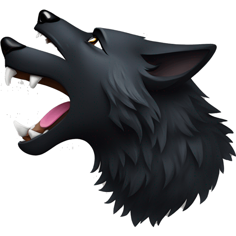 Black wolf howling  emoji