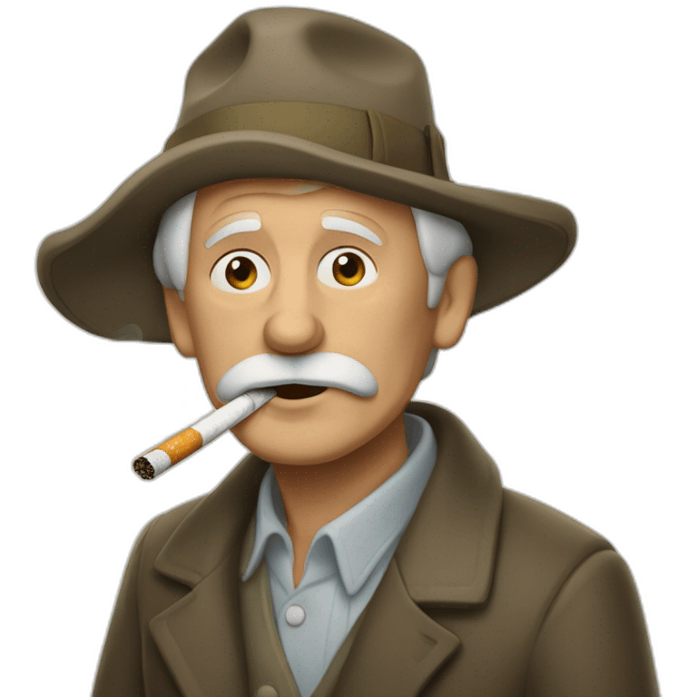 Un vieux polonais  qui fume une cigarettes elec emoji