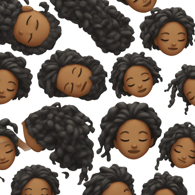 Black girl with locs sleeping emoji