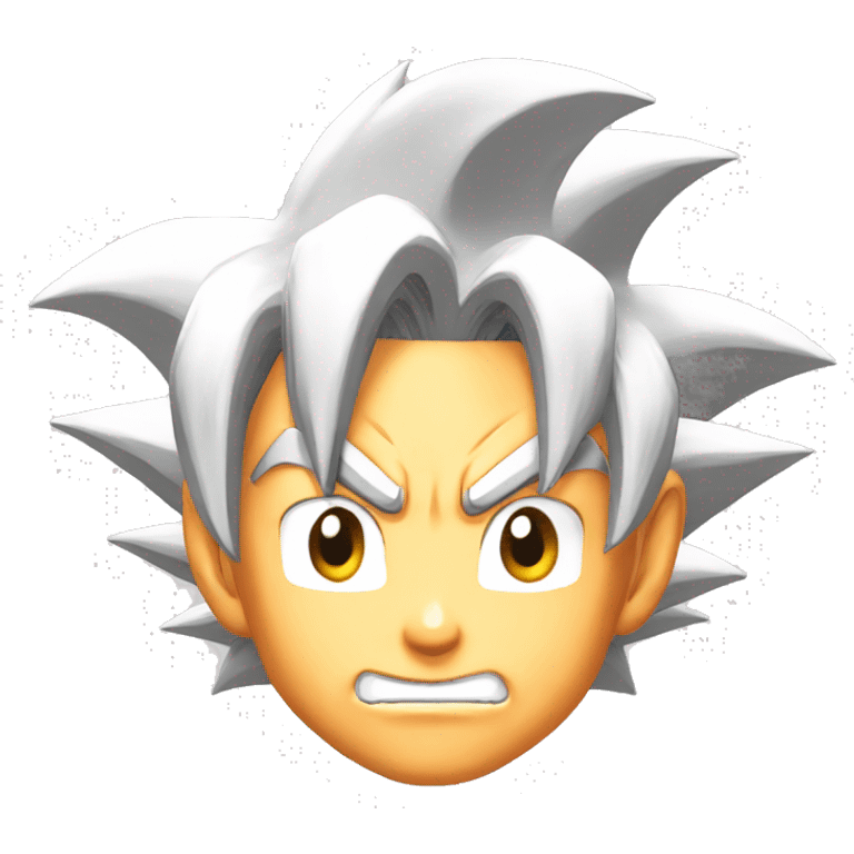 Goku head from dragon ball anime in white emoji