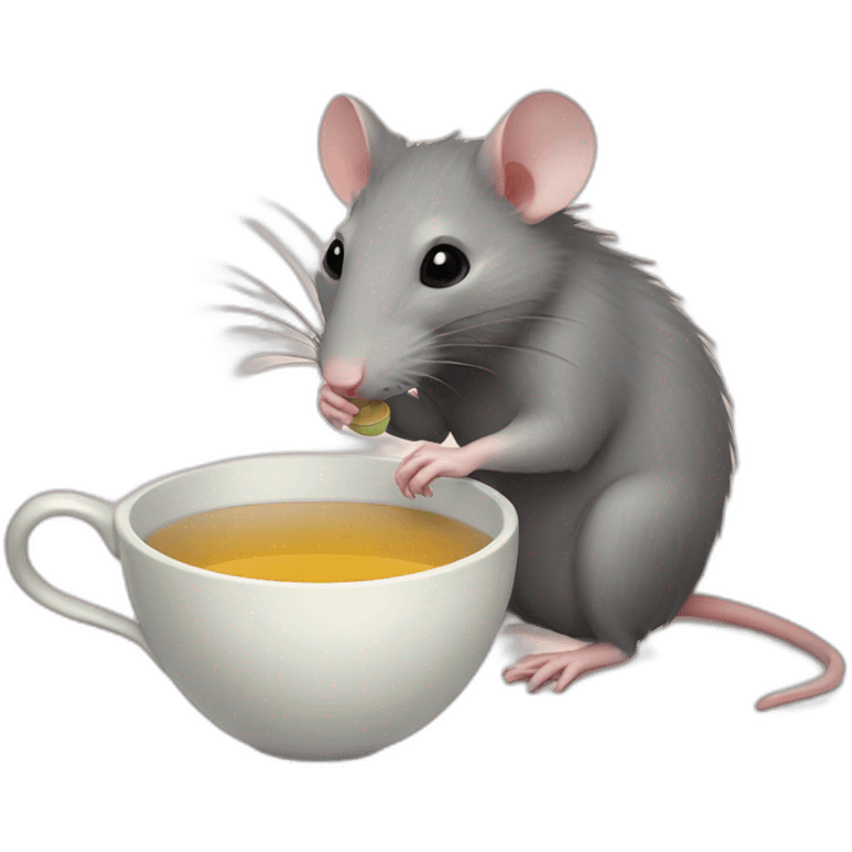 rat drinking tea emoji