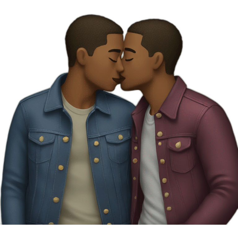 Gay couple kissing emoji