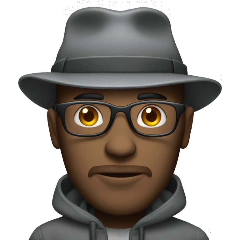 hacker with gray hat emoji