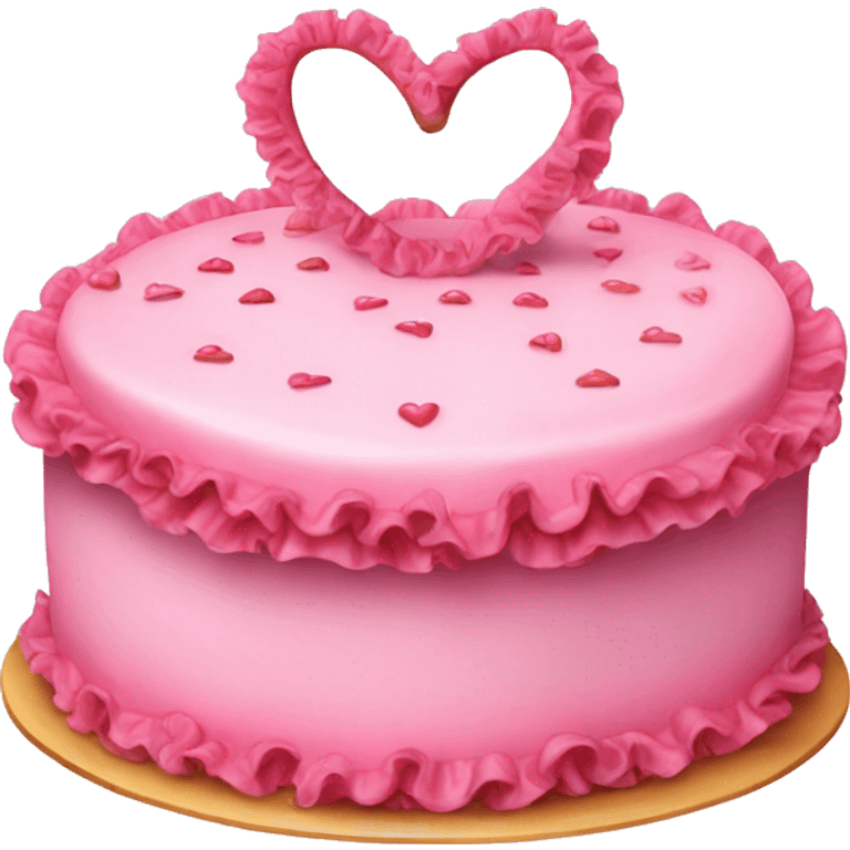 Birthday cake heart ruffles pink coquette emoji