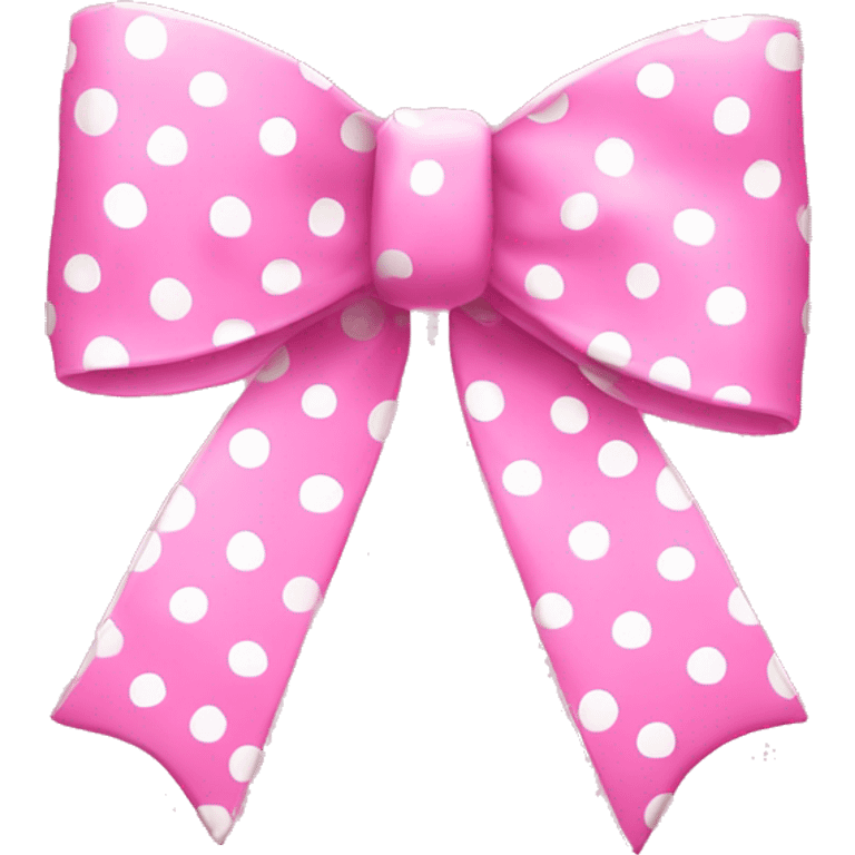 Polka dot pink and white bow emoji