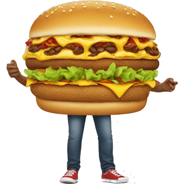 Very big American with fast-food  emoji