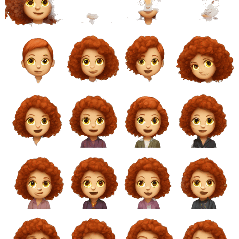 soviet girl with red curly hair emoji