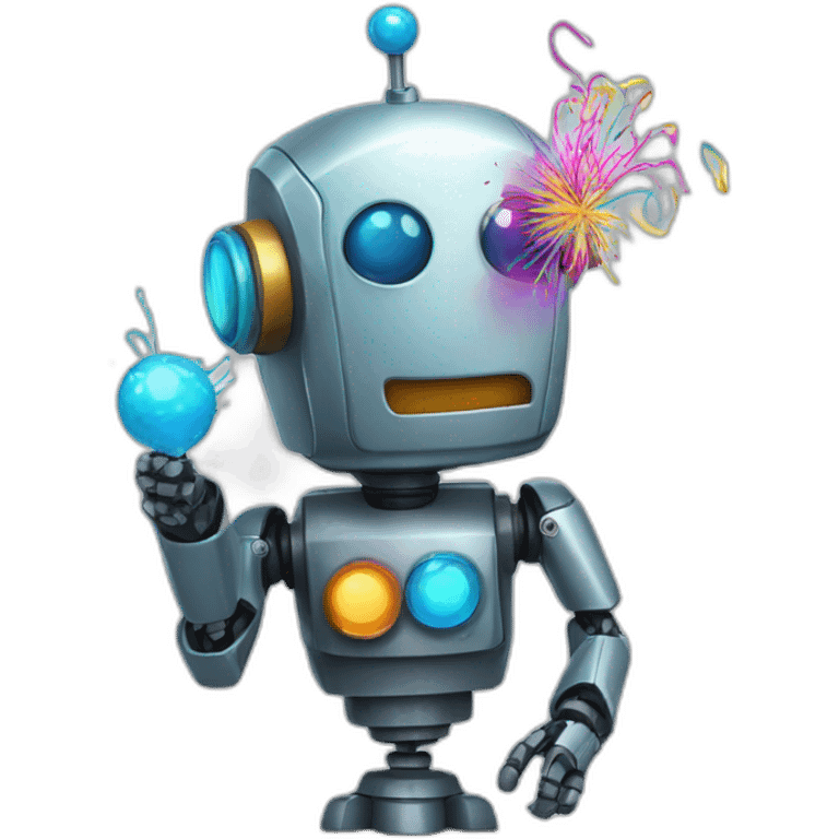 robot with party popper emoji