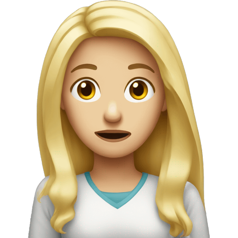 confused blonde girl  emoji