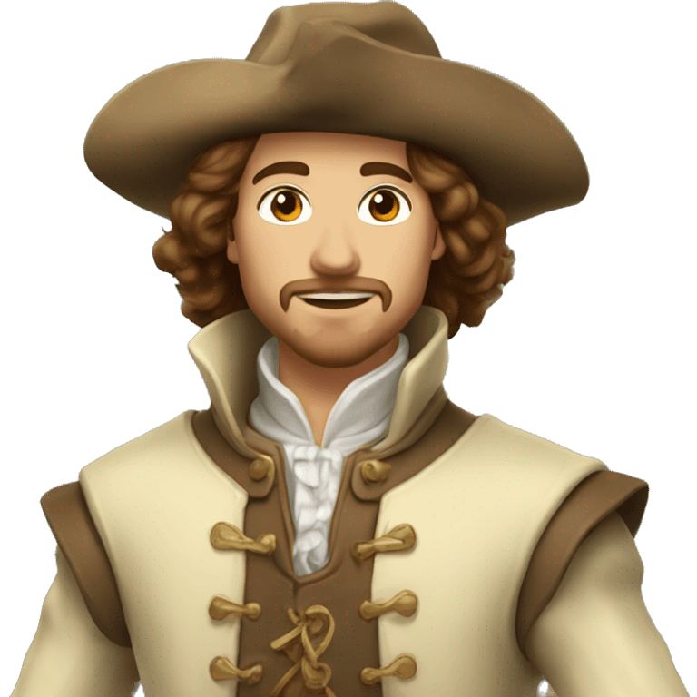 Musketeer beige jacket brown hair garden emoji