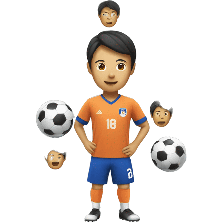 asian playing soccer emoji