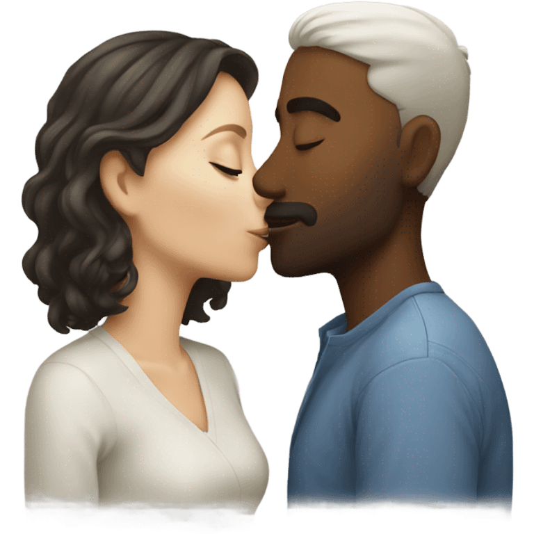 Two white people kissing emoji