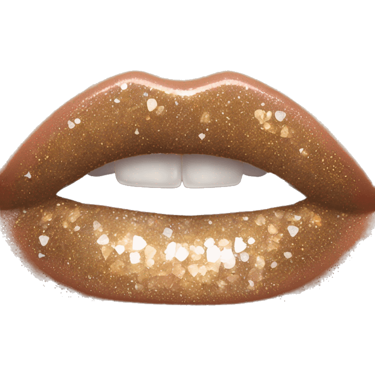 Light brown  ombre lip gloss with a lot of glitter emoji