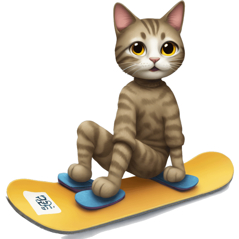 CAT on a snowboard  emoji