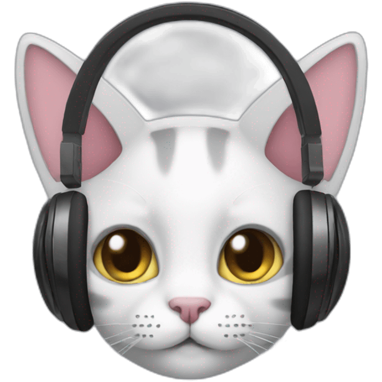 Headphone with cat ears emoji