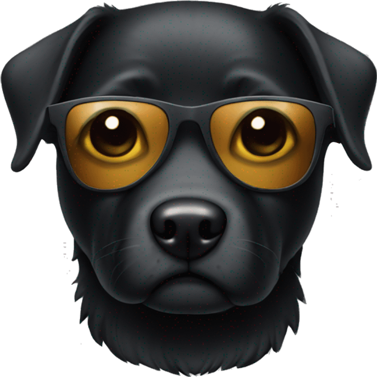 Black dog with sunglasses  emoji