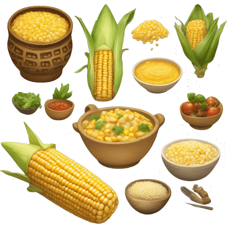 cooked corn or a dish with typical pre-Hispanic foods. emoji