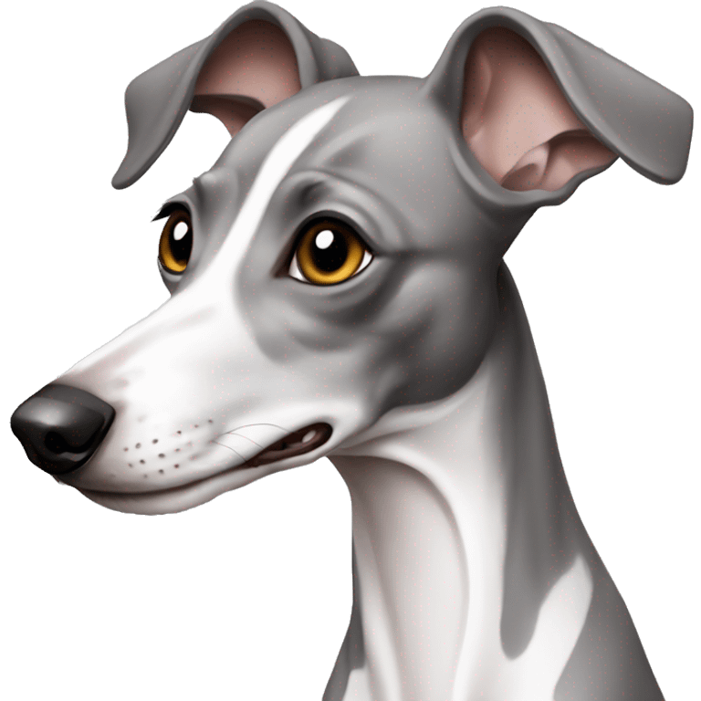 grey and white italian greyhound emoji