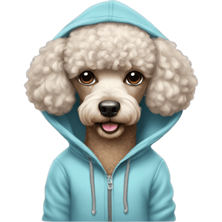 Poodle wearing hoodie  emoji