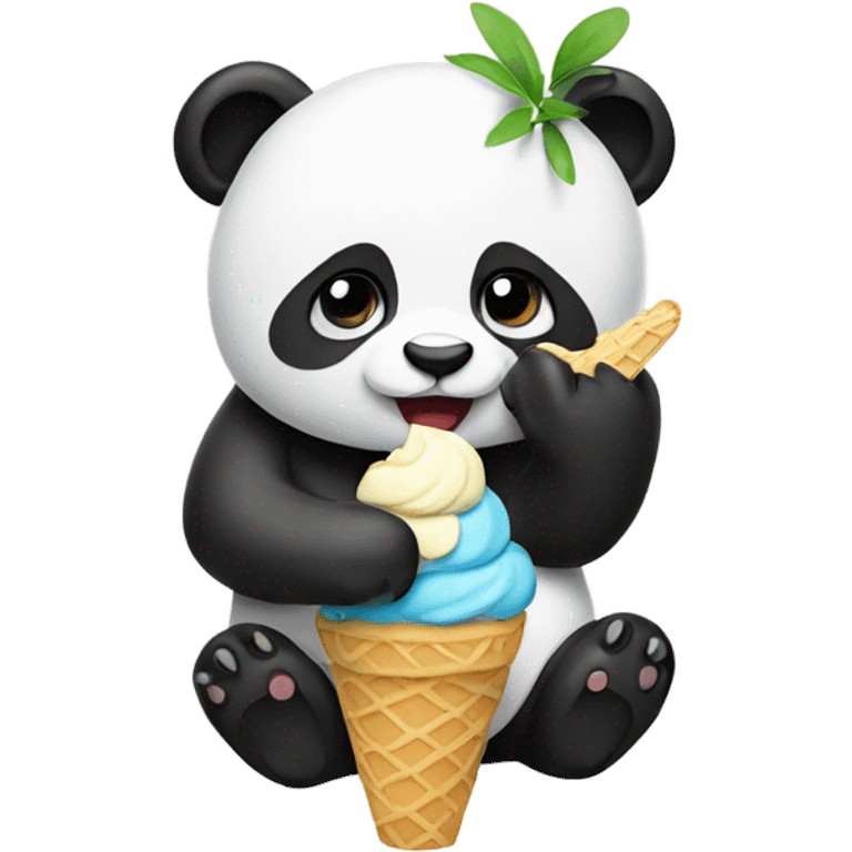 Panda eating ice cream emoji