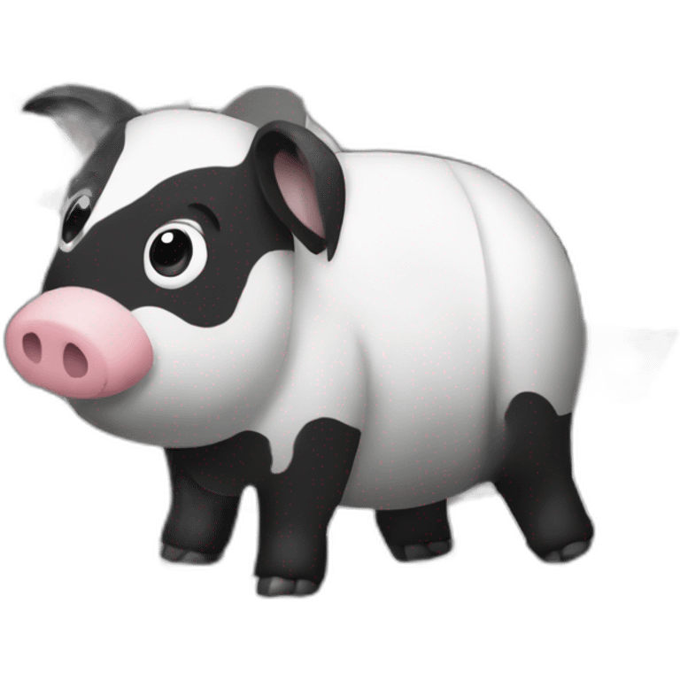 Chequered pattern black and white pig armadillo cow centipede insect emoji