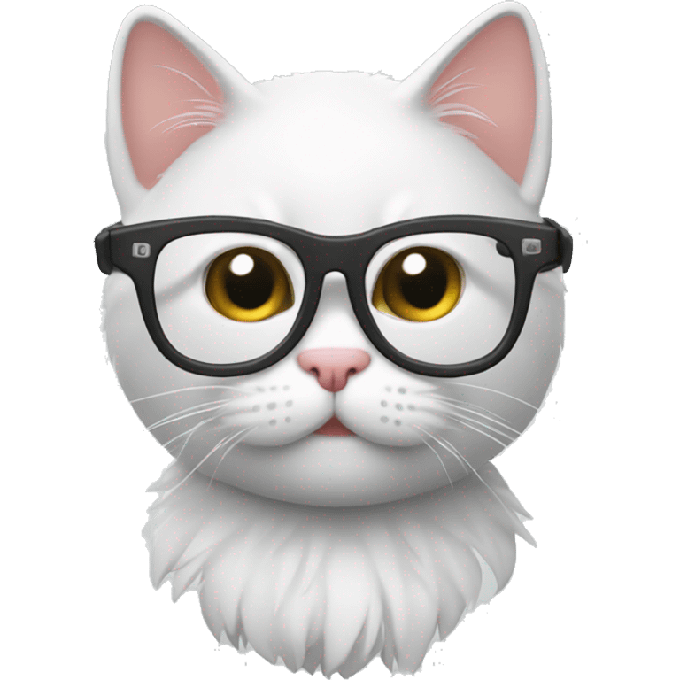 Gato branco com oculos emoji