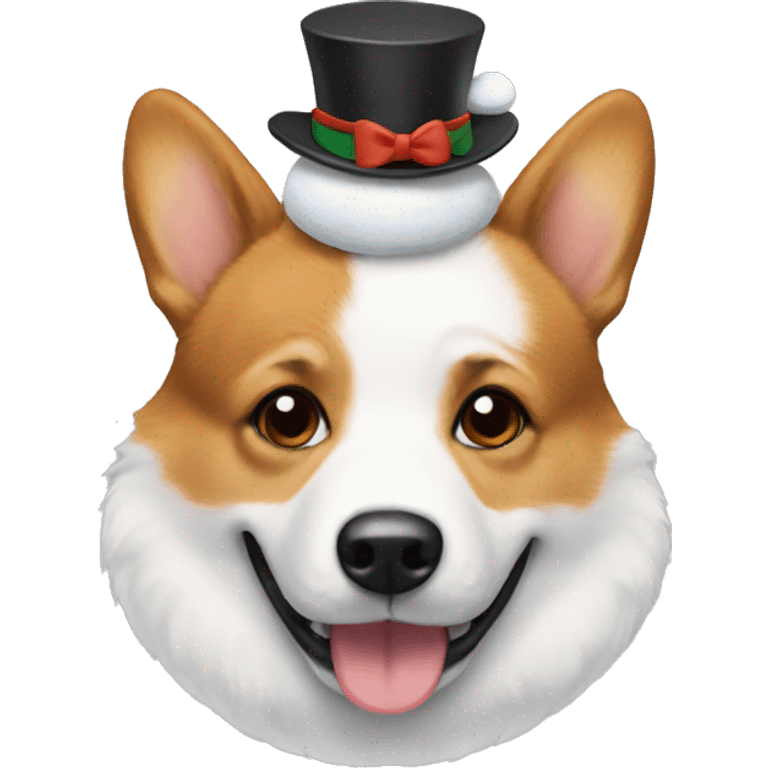 snowman costume on corgi emoji