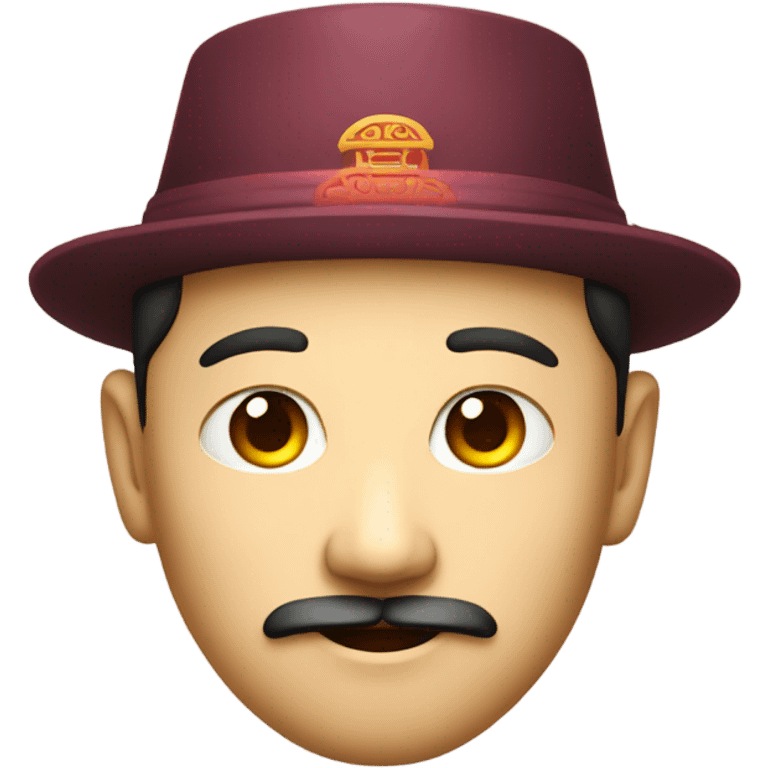 chinise emoji guy with chinese hat thin mustache and thin eyes emoji