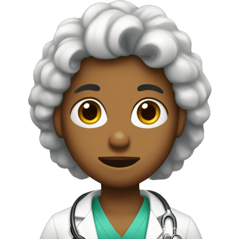 Médica negra con pelo rizado emoji