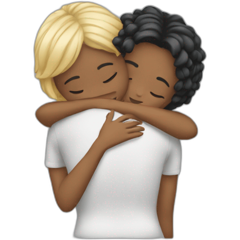 2 girls hug emoji