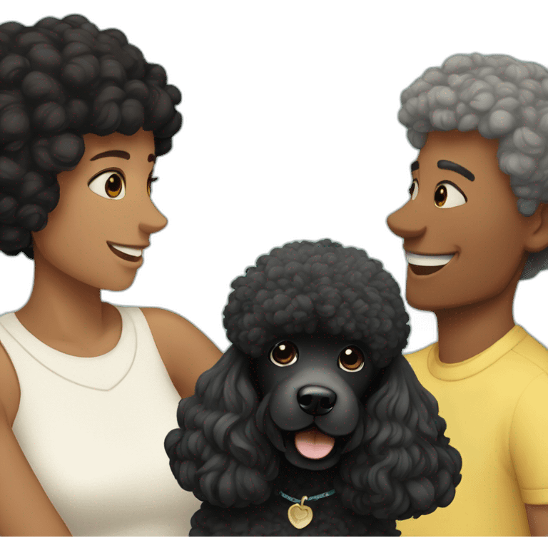 a couple and black poodle emoji