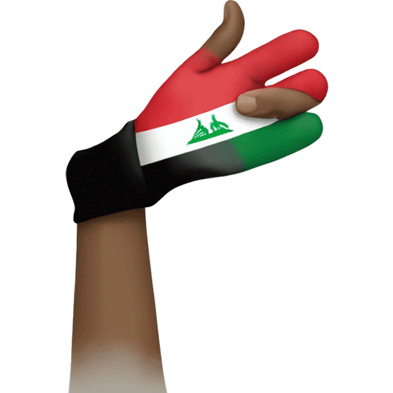 Hand holding an Iraqi flag  emoji