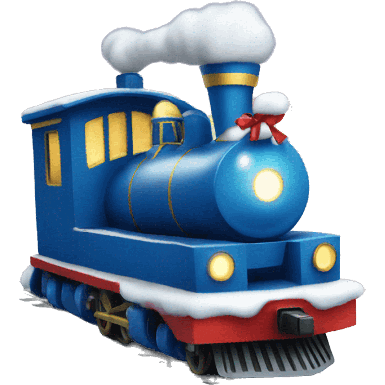 Blue Christmas train emoji