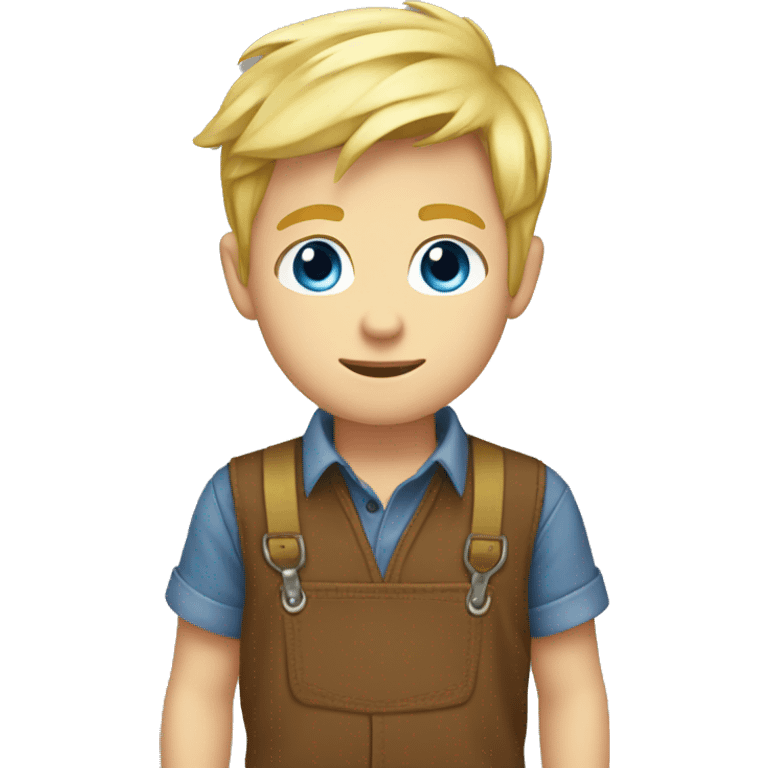 blonde boy blue eyes farm clothes  emoji