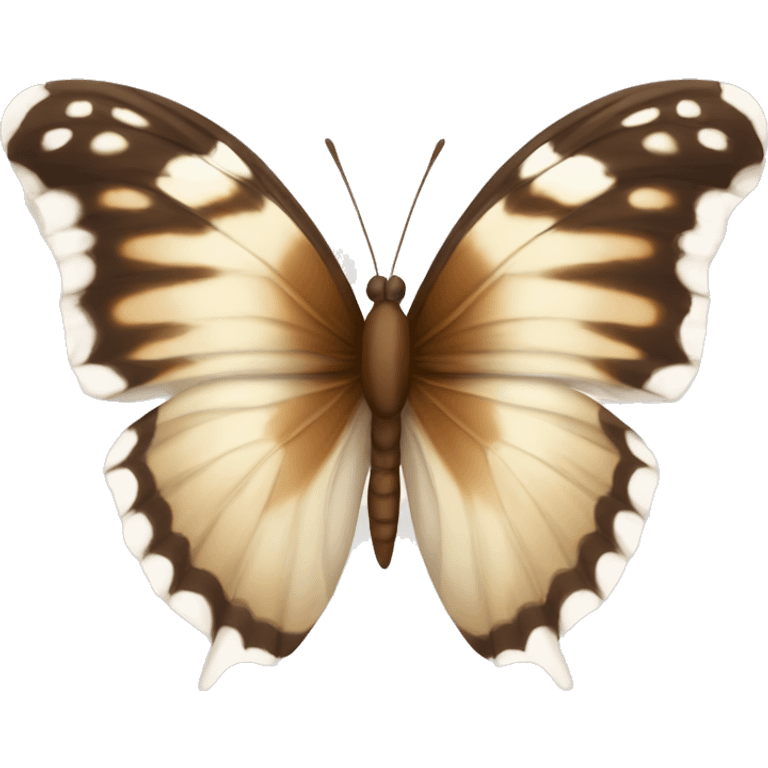 Butterfly beige and white and brown emoji