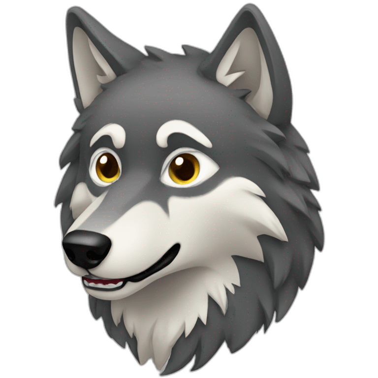 A Wolf on a Computer emoji