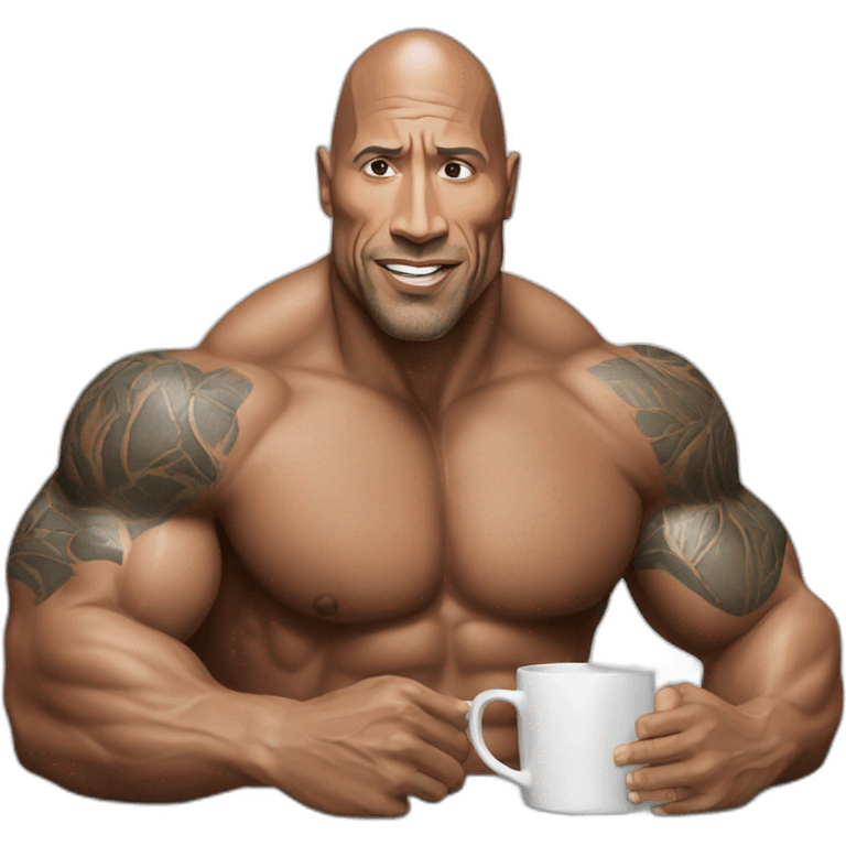 The Rock qui prend un thé emoji