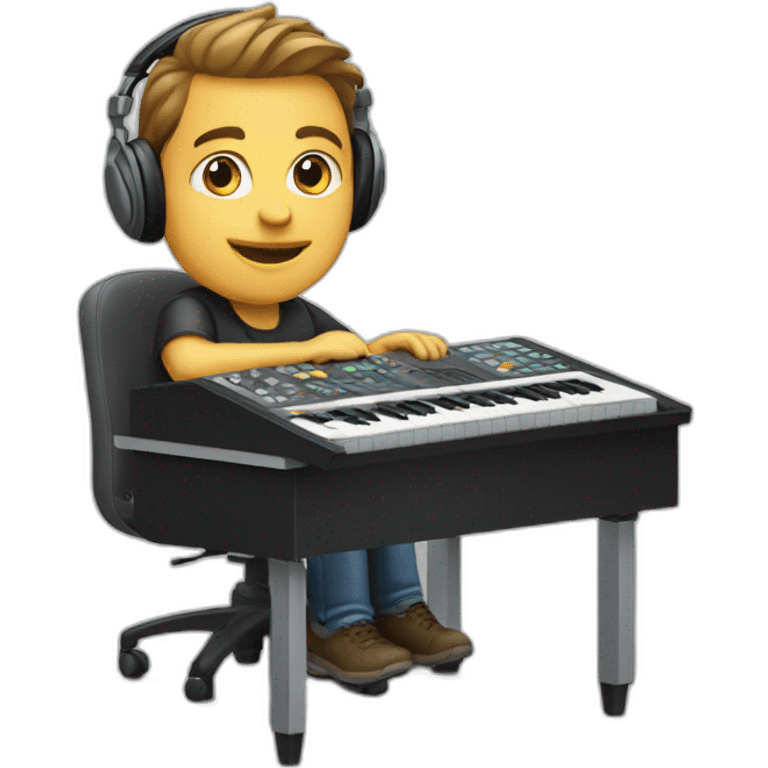 Audio technician with an audio desk emoji