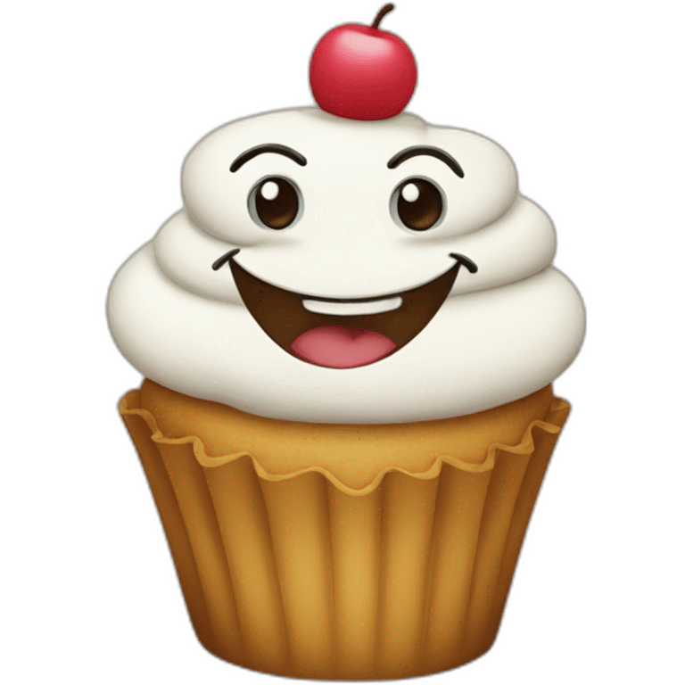 Happy cupcake emoji