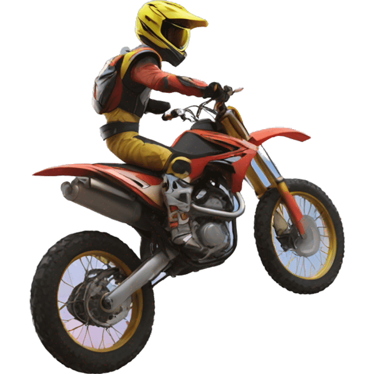 A dirtbike come to the sky emoji